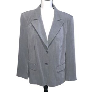 Merona Womans 16W Gray Double Button Blazer Jacket